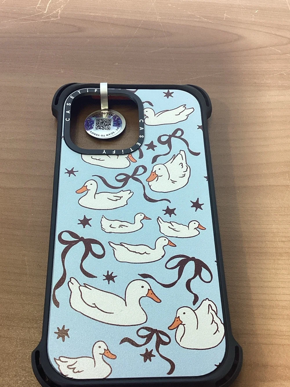 Casetify Blue Duck Pattern Protective Case with White Ducks